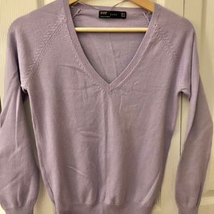 Zara Lavender V-Neck Sweater